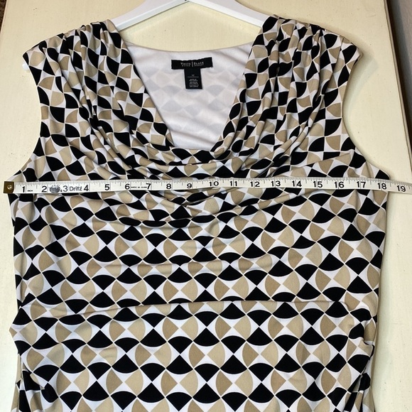WHBM Geometric Print Sleeveless Cowl Neck Dress Size 12 - Picture 11 of 14